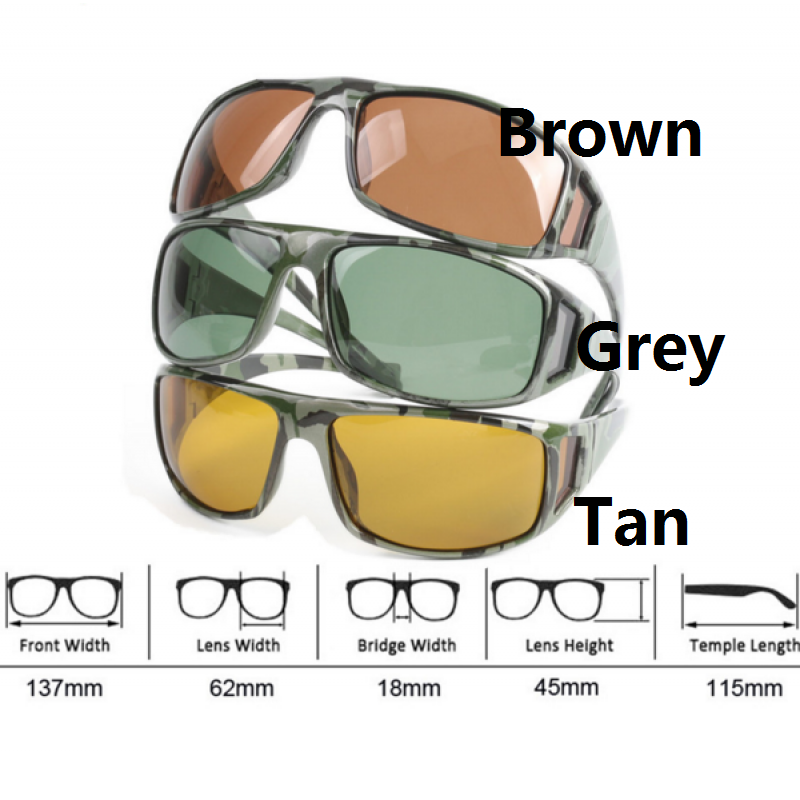 Camouflage Frame Fly Fishing Polarized Sunglasses Gray/Yellow/Brown Color  Fishing Sunglasses