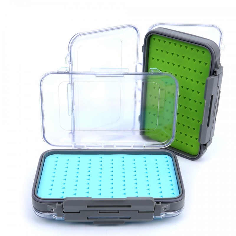 Fly Fishing Box Easy-grip Silicone Insert Tackle Boxes Double Side Clear Lid
