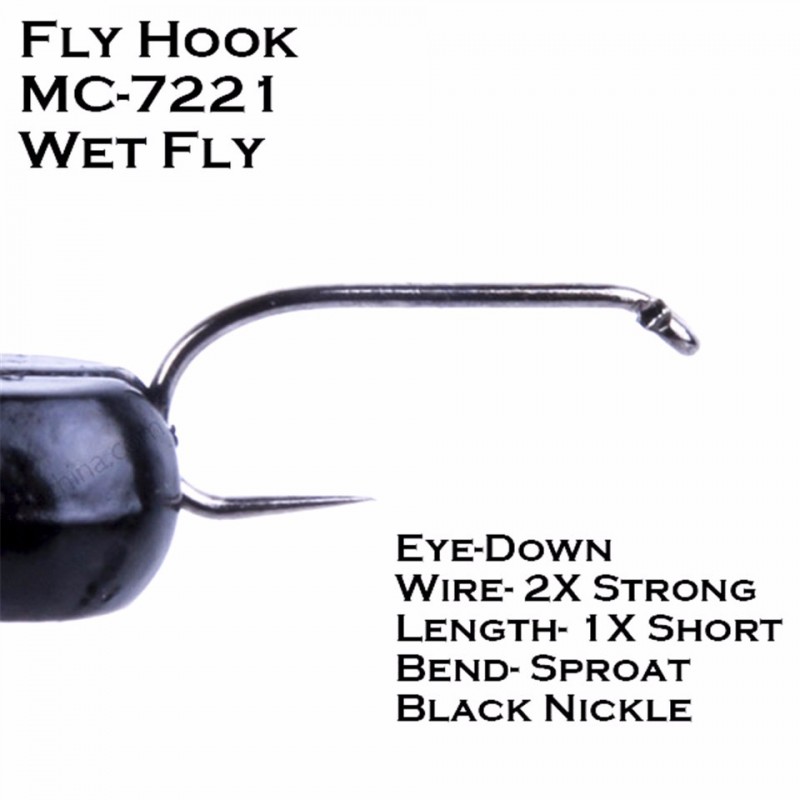 Fly Tying Hook Fish-Friendly Barbless Wet Fly 10#/12#/14# MC-7221