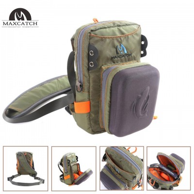 Fly Fishing Tackle Bag Chest Bag Waist Pack with Molded Fly Bench