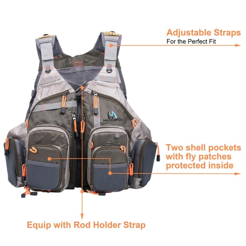 Fly Fishing Vest Pack Adjustable Vest Backpack for Men and Women