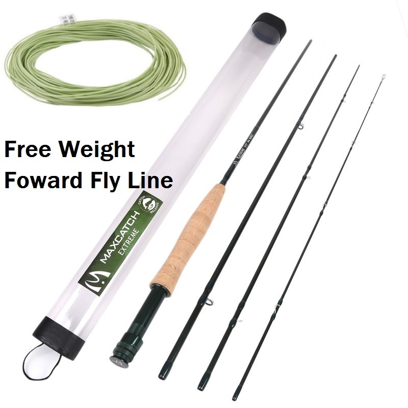 M MAXIMUMCATCH Maxcatch Traveler Fly Fishing Rod: 7-Piece IM10 Carbon Rod  with Cordura Tube in 5/6/7/8 Weight Sensing Traveller Fly Rod 6weight 9ft  7pieces
