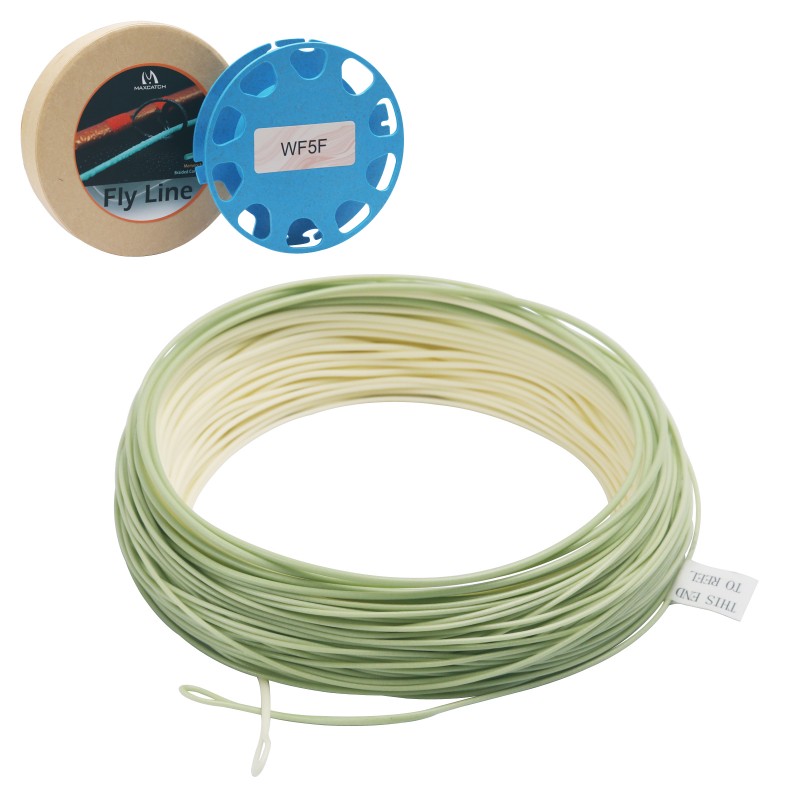 90FT Trout Fly Fishing Line 4/5/6wt Beige/Sage Weight Forward Floating Fly  Line With Welded Loops