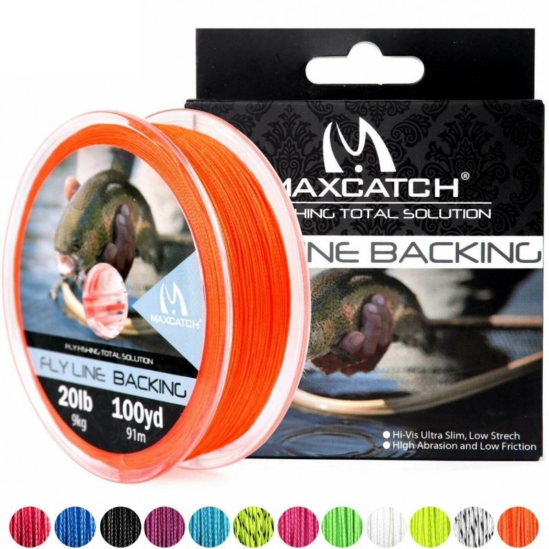 Kylebooker Fly Line Backing Line 20/30Lb 100/300Yards Orange Green Braided Fly Fishing Line, Size: 30 lbs
