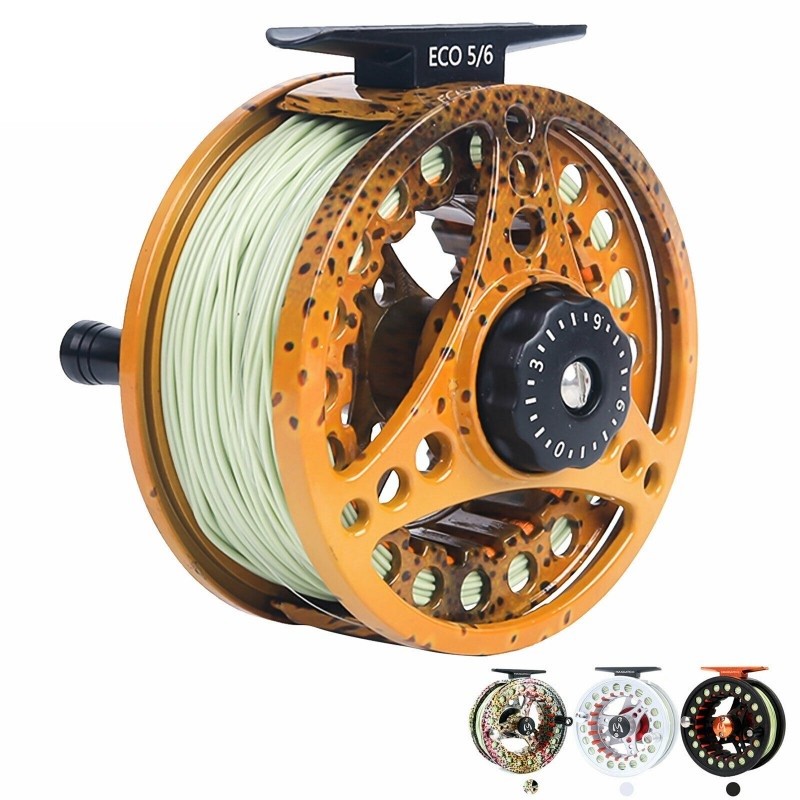 ECO 7/8WT Fly Reel Pre-spooled with Floating Fly Line Backing Line Leader
