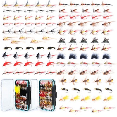 Hand-Tied Assortment Flies 120pcs Black